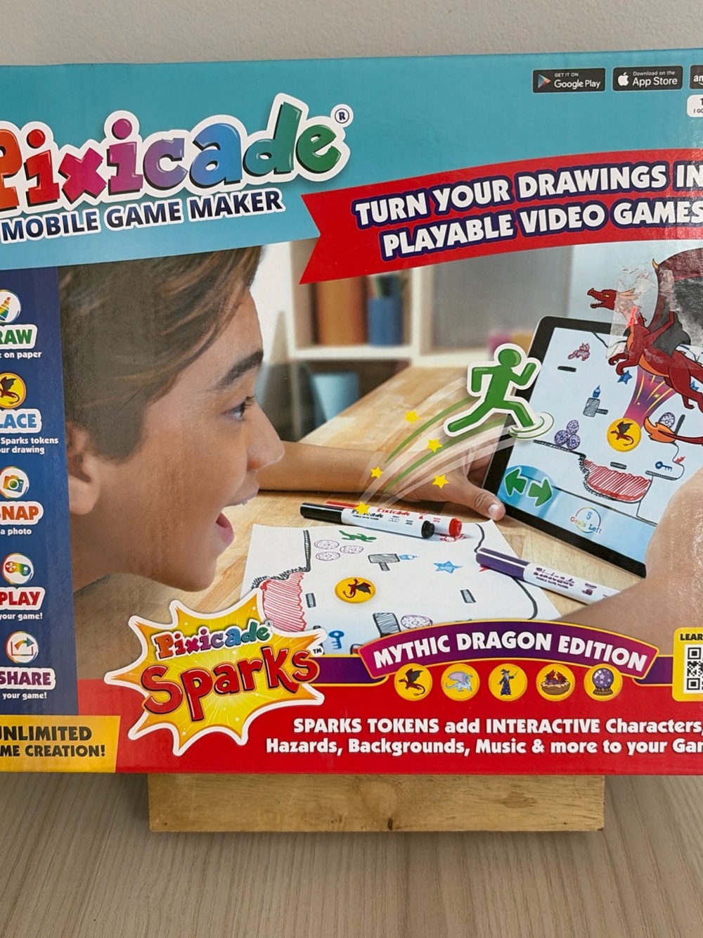 Pixicade Sparks New!Mythic Dragon Edition Mobile Game Maker - Blue/Red